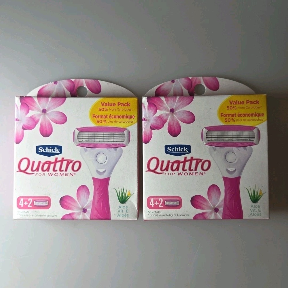 Schick Quattro for Women Razor Blade Refill Value Pack, 6 Count Each (2)